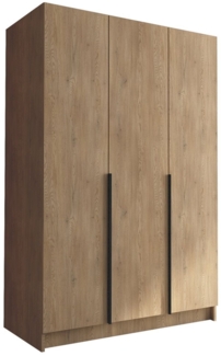 Drehtürenschrank Cikzori I, Kleiderschrank mit 3 Türen (Farbe: Eiche Cremona / Eiche Cremona + Schwarz)