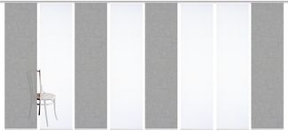 HOME in green Schiebegardine ESTRA (8 St), Paneelwagen, halbtransparent, SET DIGITALDRUCK,BAMBUSOPTIK RECYCELT