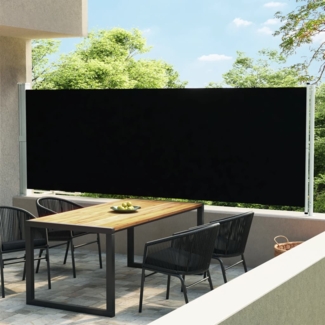 vidaXL Seitenmarkise Ausziehbar 600x160 cm Schwarz 313375