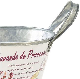 Viana Übertopf Ovale Blumenschale Metall mit Griffen und nostalgischem