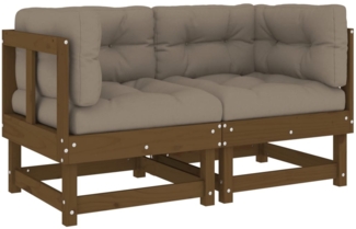 vidaXL Ecksofas mit Kissen 2 Stk. Honigbraun Massivholz Kiefer 825453
