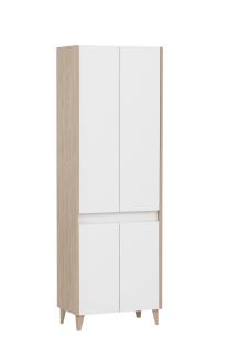 SCHILDMEYER Hochschrank Badschrank Highboard Badmöbel weiß 56,9 x 170 x 33 cm