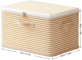 Luckice Aufbewahrungsbox 45 x 30 x 30 cm Faltbare Aufbewahrungsbehälter mit Reißverschluss, (1 Stück/3 Stück,mit Deckel,3 Griffen, Aufbewahrung für Kleidung,faltbare Stoffbox mit Griffen), für Kleidung, Decken,für Schlafzimmer, Schrank