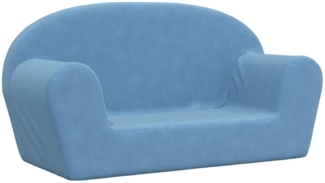 vidaXL Kindersofa 2-Sitzer Blau Weich Plüsch 356990