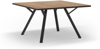 Calicosy Quadratischer Tisch mit schwarzen Metallbeinen L136 x B136 cm - BENI - Helles Holz