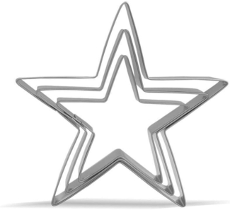Ausstechformen Set Stern 3-teilig Edelstahl Backform Plätzchenausstecher