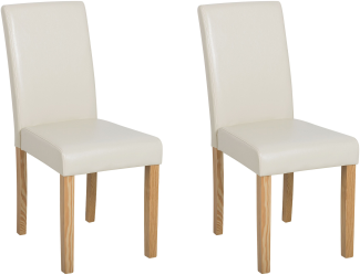 Esszimmerstuhl 2er Set Kunstleder beige BROADWAY