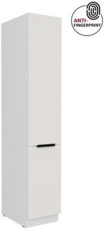 Küchen Hochschrank 40 cm Küche ARIA Weiss ultra matt + Weiss matt, hochwertige Fronten mit Anti Fingerprint Beschichtung Küchenzeile Küchenblock