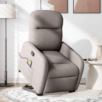 vidaXL Massagesessel mit Aufstehhilfe Taupe Stoff 3302989