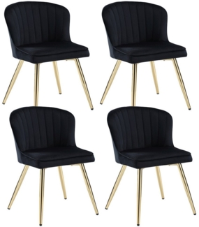 WAHSON OFFICE CHAIRS Esszimmerstuhl 2er Set, Gebogene Linie Rückenlehne, Küchenstuhl mit goldenem Fuß (4 St)