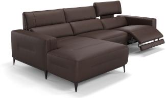 Sofanella Ecksofa TERAMO Ledersofa Eckgarnitur Eckcouch in Schwarz S: 260 Breite x 101 Tiefe