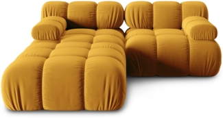 Micadoni Modulares Sofa Bellis 3-Sitzer mit flachem Modul Samt Bluvel Gelb