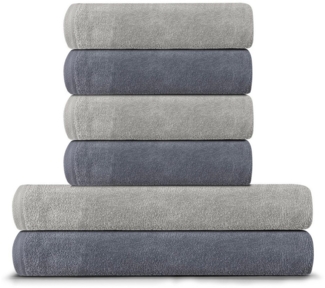 BARBONS Handtuch Set Handtücher 6-tlg, 2x Badetuch & 4x Badehandtuch Duschtücher, (6-St), Walkfrottee, 100% Baumwolle, saugstark, weich