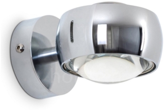 hofstein Wandleuchte »Osacca« Wand-Lampe, halbrunde Designer-Effektlampe in modernem chrom, ohne Leuchtmittel, mit Schlitzen, die Wandbeleuchtung funktioniert mit LED oder Halogen
