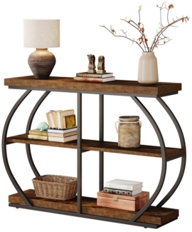 Tribesigns Konsolentisch 105 cm Ausstellungstisch, 3-stöckiger Eingangstisch mit Metallrahmen