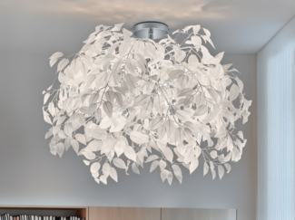 Deckenleuchte, Metall Chrom, Blumen, 70 cm