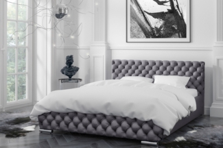 99rooms Alameda Polsterbett Velours JASMINE Dunkelgrau 180x200 cm ohne Bettkasten