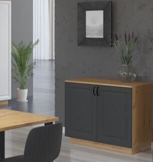 Kommode Stilo 100 cm Landhaus Grau Eiche Artisan