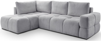 Selsey 'Taremi' Ecksofa mit Chenillebezug, Schlaffunktion und Stauraum, Grau, beidseitig