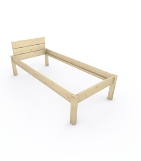 Pfostenbett "metallarm" Fichte Holzbett "Daybett" 90 x 200cm 48cm Einzelbett