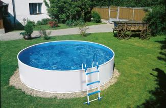 Azuro Deluxe Stahlwandpool Blau Weiß Ø 240 x 90 cm - ohne Skimmer-Set