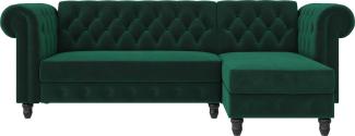 Dorel Home Ecksofa Felix, L-Form, 241 cm (Liegefl. 108x195 cm), Recamiere tauschbar, verstellb. Rückenlehne, Bett-Funktion, Velours, Kunstleder, Vintage