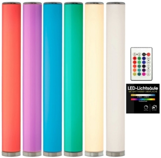 BONETTI LED Stehlampe LED Lichtsäule mit 8 Lichtfarben und praktischer Fernbedienung, Tageslichtweiß, Kaltweiß, Rot, Grün, Blau, Lila, Orange, Gelb, Cyan, geringer Stromverbrauch