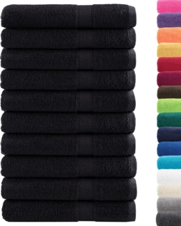 vidaXL Premium-Saunatücher SOLUND 10 Stk. Schwarz 80x200 cm 600 g/m² 137436