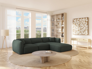 Vente-unique - Ecksofa - Ecke rechts - Stoff - Grün - CAMILIO von Maison Céphy