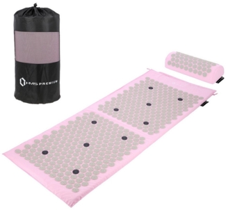 HMS Premium Akupressurmatte Rosa Set mit Kissen Akupressur Massagematte Akupunktur Therapiematte