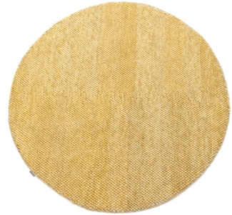 Morgenland Wollteppich - Filzkugel - Mosaik - rund - 200 x 200 - Gold
