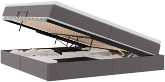 vidaXL Aufbewahrungsbett mit Matratze Grau 200x200 cm Kunstleder 3370180