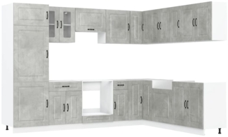 vidaXL 14-tlg. Küchenschrank-Set Kalmar Betongrau Holzwerkstoff 3314975