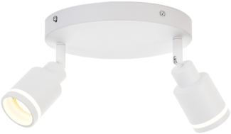 ZMH Moderner Deckenstrahler 2-flammig GU10 verstellbar Deckenlampe Deckenlampe Weiß Metall