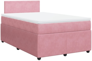 vidaXL Boxspringbett mit Matratze Rosa 120x200 cm Samt 3287709