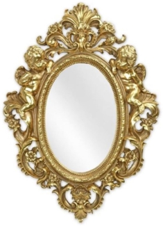 Casa Padrino Barock Spiegel Gold 35,1 x H. 48,8 cm - Antik Stil Wandspiegel - Wohnzimmer Spiegel - Garderoben Spiegel - Barock Möbel