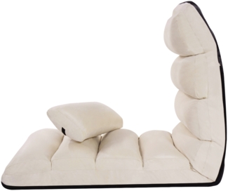 Bodenstuhl 5-fach einstellbarer Wildleder-Polsterstuhl 175 x 55 x 20 cm Beige