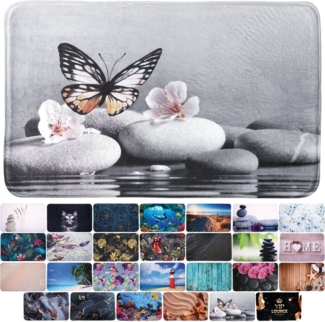 Sanilo Badematte mit Motiv, viele schöne Badteppiche zur Auswahl, rutschhemmend beschichtet, waschbar, schnelltrocknend, Polyester, rechteckig, sehr weich, hochwertig & modern, 50x80 cm oder 70x110 cm