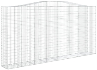 vidaXL Gabione mit Hochbogen 400x50x200/220 cm Verzinktes Eisen 153420