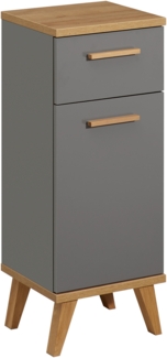 Pelipal Unterschrank, Quickset 924, Quarzgrau Glanz/Riviera Eiche, 1 Tür, 1 Schubkasten