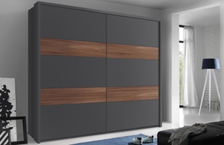Schwebetürenschrank Schrank mit Passpartoutrahmen grau / sangallo eiche 220cm