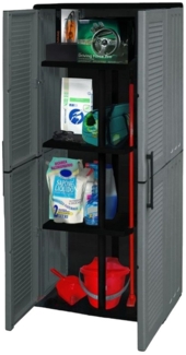 GarPet Werkzeugschrank Besenschrank Kunststoff Haushalt Werkstatt Putz Schrank Wetterfest