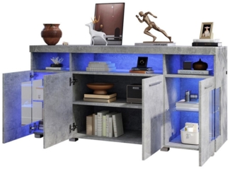 OKWISH Sideboard Seitenschrank (Beistelltisch Kommode, Anrichte, 1 St, 9 Fächern), mit LED Licht