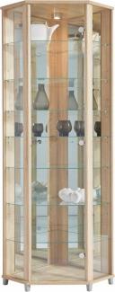 fif möbel Vitrine TRIO Eckvitrine/Glasvitrine 1x Glastür, perfekt für Sammler, Sammlervitrine