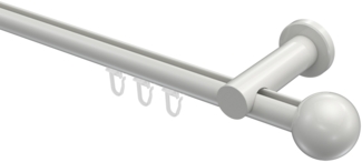 Innenlauf-Gardinenstangen-Set Platon Luino 100 cm, 1-läufig, 20 mm Ø Weiß