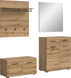 Garderobenkombination (B/H/T: 195x197x40 cm) in Evoke Oak Nachbildung