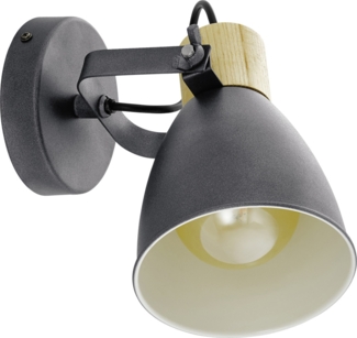 Eglo Wandleuchte Coswarth anthrazit holz 14 x 20 cm E27