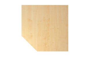 Verkettungsplatte trapezförmig, Stützfuß, Ahorn Weiß