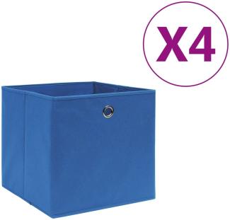 vidaXL Aufbewahrungsboxen 4 Stk. Vliesstoff 28x28x28 cm Blau 325195