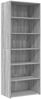 vidaXL Highboard Grau Sonoma 70x41x185 cm Holzwerkstoff 3281692